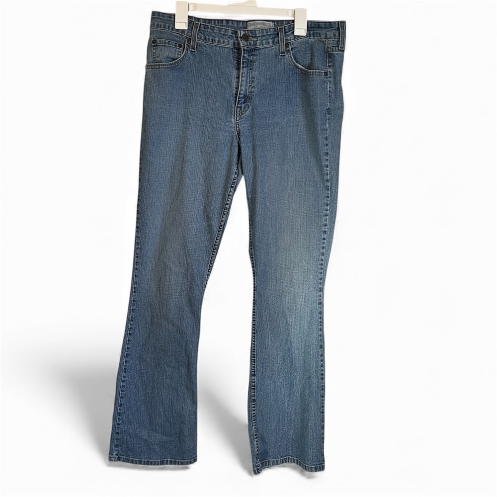 Signature Levi Strauss Jeans Womens Sz 16 Long Low Rise Bootcut Stretch midwash